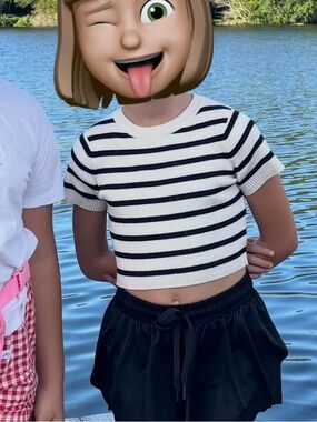 Zara Knit Cropped Tee for Girls